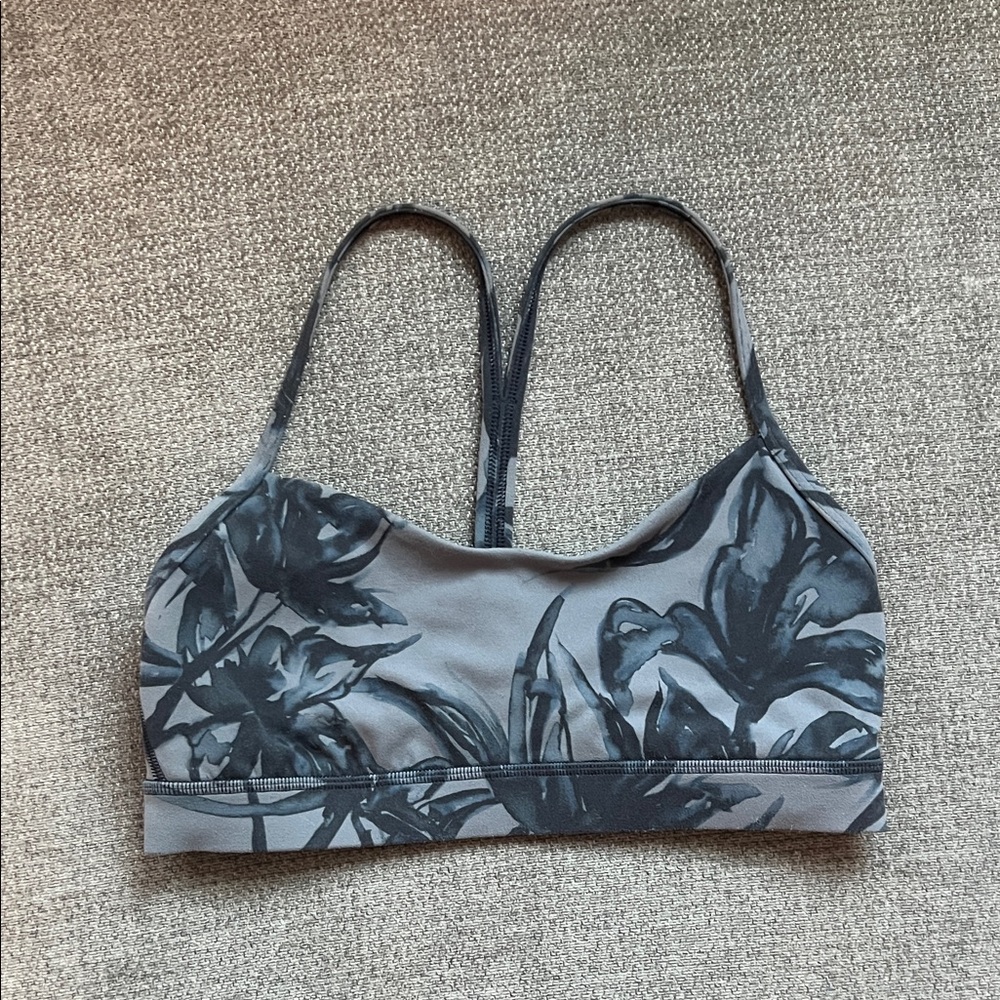 Lululemon Athletica Black Floral Sports Bra
